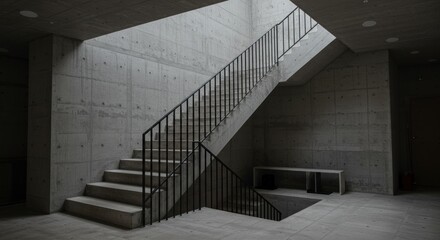 Fototapeta premium Concrete staircase interior design