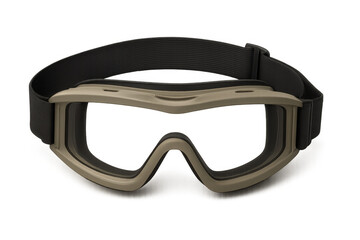 Tactical protective goggles desert tan color transparent background