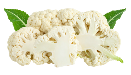 Fresh cauliflower florets and slices