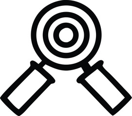 Magnifying glass over target icon symbol concept for search strategy focus and precision finding business goals aiming research accuracy