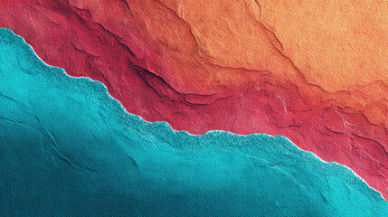 Vibrant abstract background with turquoise, orange, and pink gradients, grainy texture, and subtle noise, perfect for summer event posters, banners, or digital designs