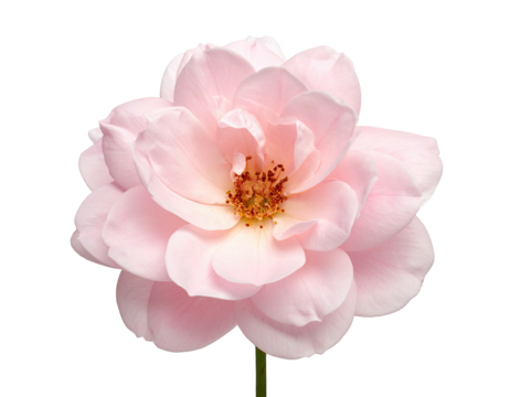 Close-up of a single, pale pink rose