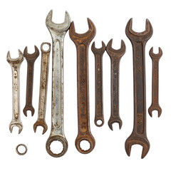 Assorted rusty, vintage wrenches
