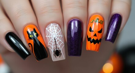 Striking Matte Black Coffin Nails Adorned with Electrifying Neon Green Flame Art, Illuminating the Night with a Bold and Trendy Manicure Statement