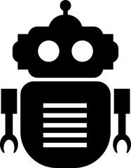 Retro robot icon in flat style vector of vintage androids, droids, bots, cyborgs, mechanical machines and humanoid robots.