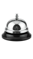 Polished chrome reception bell with black base