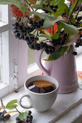 a bouquet of chokeberry branches