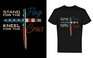 Christian faith usa flag silhouette with religious quote for independence day celebration isolated on transparent background