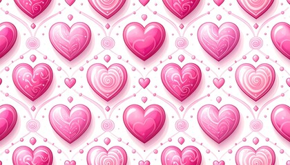 A charming pink heart pattern design perfect for valentine's day or love theme