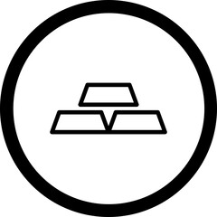 Gold Ingot Vector Icon Design