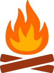 camp fire icon. Bonfire vector symbol.