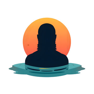 Bobber Silhouette in Flat Design Style