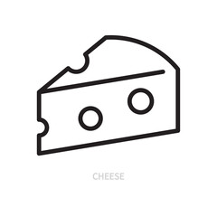 Cheese line icon. Dairy product symbol. Food concept. Isolated on a white background. Editable stroke. Flat design. Vector illustration.