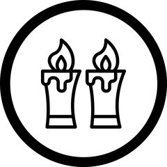 Candles Vector Icon Design