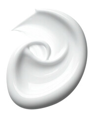Creamy, smooth substance swirls in a stylized, abstract form