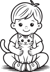 Cute Boy with Cat SEO Badge