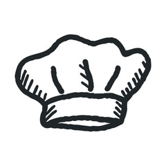 Obraz premium Hand-drawn chef hat illustration in black and white