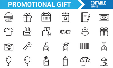 Business branding promotional icon pack for corporate merchandise and events