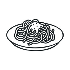 Simple black and white spaghetti line art drawing