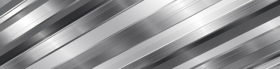 Obraz premium Sleek silver metallic gradient background with sharp angular stripes, perfect for modern tech or luxury designs, metallic, texture