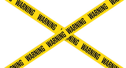Transparent background, isolated, warning sign, cross symbol created with yellow-black striped tape. Ideal for themes of danger, restriction, crime scene, and prohibition, png.