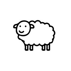 A Minimalistic 2D flat icon featuring a sheep set, clean vector design, simple illustration style, isolated on a white background, and modern element in vector and EPS format. simple icon