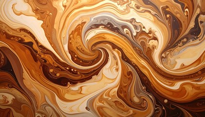 Abstract Swirls of Brown and Beige Creating a Unique Textured Background