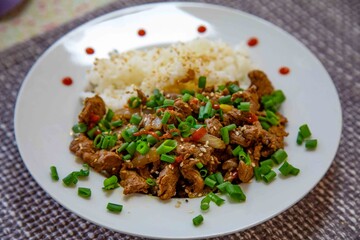 Bulgogi is a typical Korean homemade barbecue and rice is a typical delight of South Korean cuisine, known for its strong flavor and super tender and tasty meat.