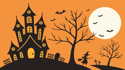 Spooky halloween 44 design featuring classic autumnal elements and festive decorations in vector format