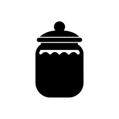 candy jar icon silhouette  black vector icon style