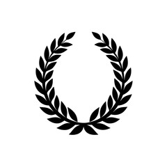 wreath icon silhouette  black vector icon style  