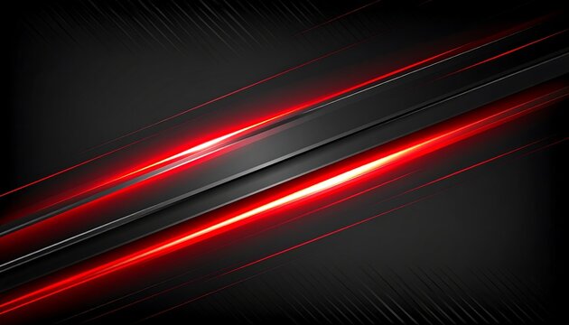 Abstract modern background with red neon lights and black stripes