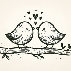 Heart bird romance wedding