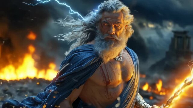 Thunder god Zeus: lightning king, Olympus throne, Roman Jupiter, Greek sovereign, celestial might, divine sky, ancient master, heavenly command, Olympian strength, ruler myth, storm domain