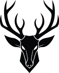 Regal Stag Deer Head Silhouette Emblem