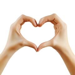 Obraz premium two hands making heart symbol realistic png isolated on transparent background,generative ai