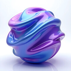 Vector art of iridescent sphere with swirling patterns and a reflective surface on