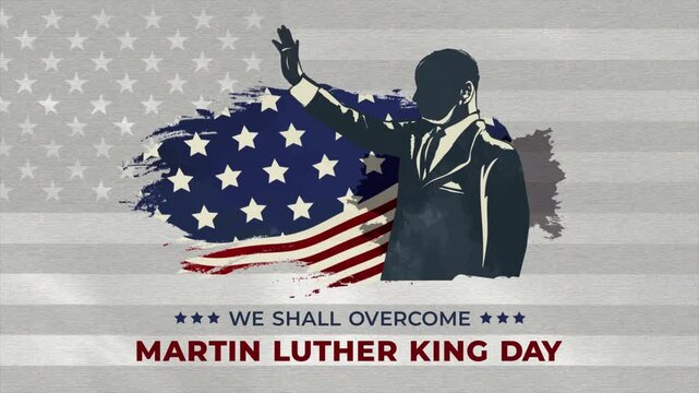 Martin Luther King Day 2D Animated Greeting with US Flag Background