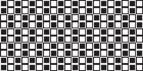 Fototapeta premium Abstract Black And White Grid Pattern: Minimalist Checkerboard Tile Design For Background Use