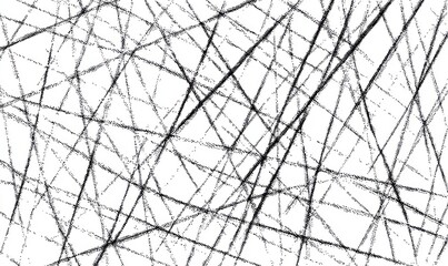 Abstract Black Lines on White Background - Chaotic Strokes.