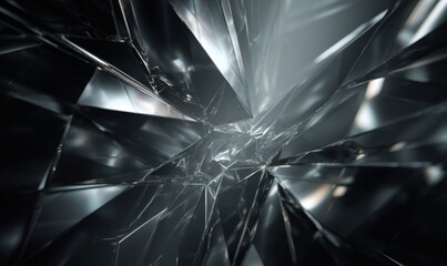 Abstract geometric shapes and reflections, artistic digital artwork.