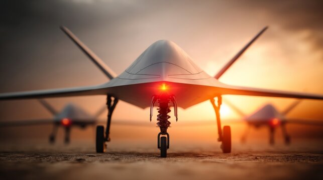 Enemy drones spying, modern war technology, 16:9