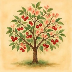 Obraz premium tree with cherries 