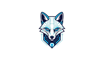 Sleek digital fox logo design combines futuristic tech with animalistic intelligence for innovative branding and cybersecurity
