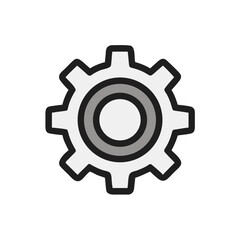 gear icon on metal internet button