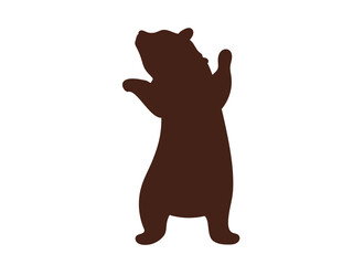 Brown standing bear silhouette