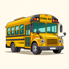 Classic Yellow School Bus Illustration