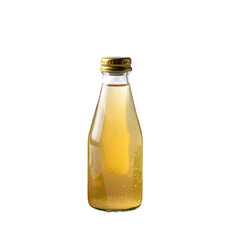 Small glass bottle of amber-colored liquid