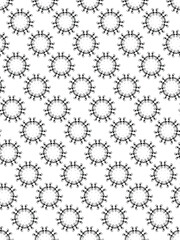 Black and white seamless floral pattern vector illustration with snowflake and star elements for winter and Christmas design and decor