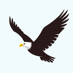 Obraz premium Majestic Bald Eagle in Flight Illustration A Symbol of Freedom and Strength